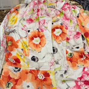 Coldwater Creek Floral Blazer - Orange, Pink, Yellow